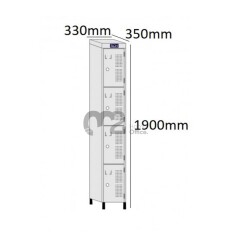 Roupeiro Para Vestiário RGRSP-2/4 35cm Sobreposto com 2 Portas - com PITÃO - RCH